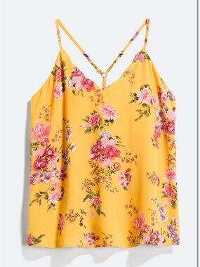 nine britton Yellow Floral Tank